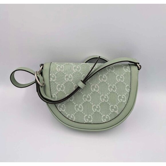 Gucci Ophidia GG Summer Denim Leather Mini Shoulder Bag Pale Green 757309 - Picture 3 of 12